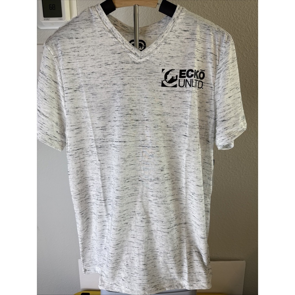 Ecko Unltd Mens Graphic T-Shirt Gray And White Size M NWT